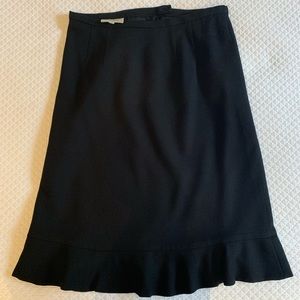 Neiman Marcus Exclusive Black Wool Skirt w/Flounce